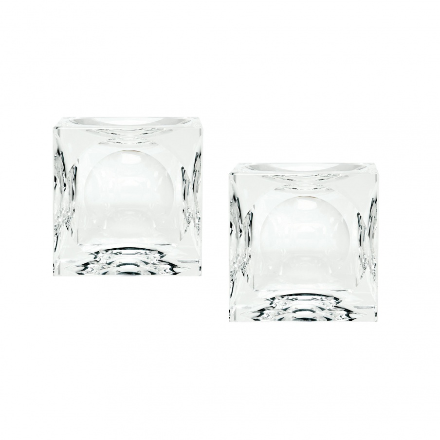 Kerzenhalter Grübchen Gebildetes Crystal Cubes - Small. Set Of 2 Dimond Home
