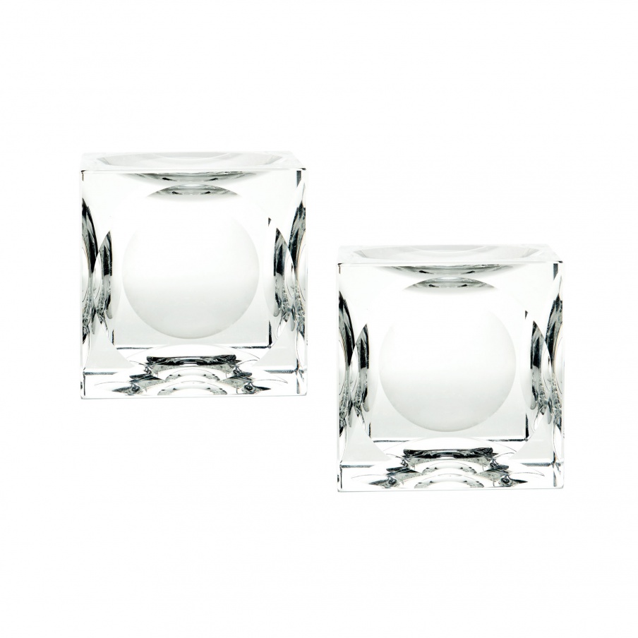 Kerzenhalter Grübchen Gebildetes Crystal Cubes - Large. Set Of 2 Dimond Home