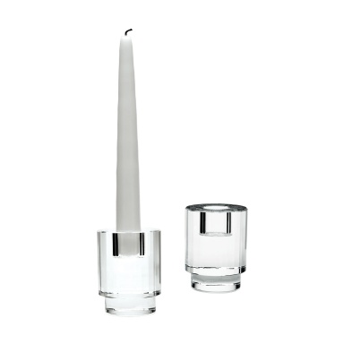 Kerzenhalter Fluted Crystal Column Candleholders - Set Of 2