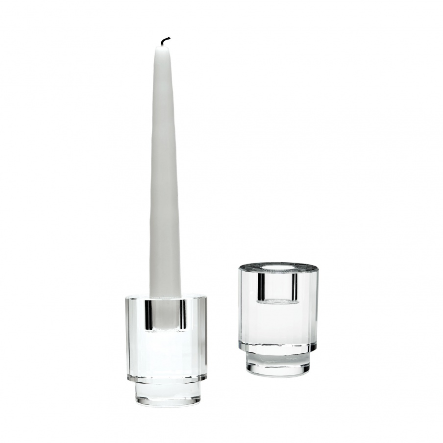 Kerzenhalter Fluted Crystal Column Candleholders - Set Of 2 Dimond Home