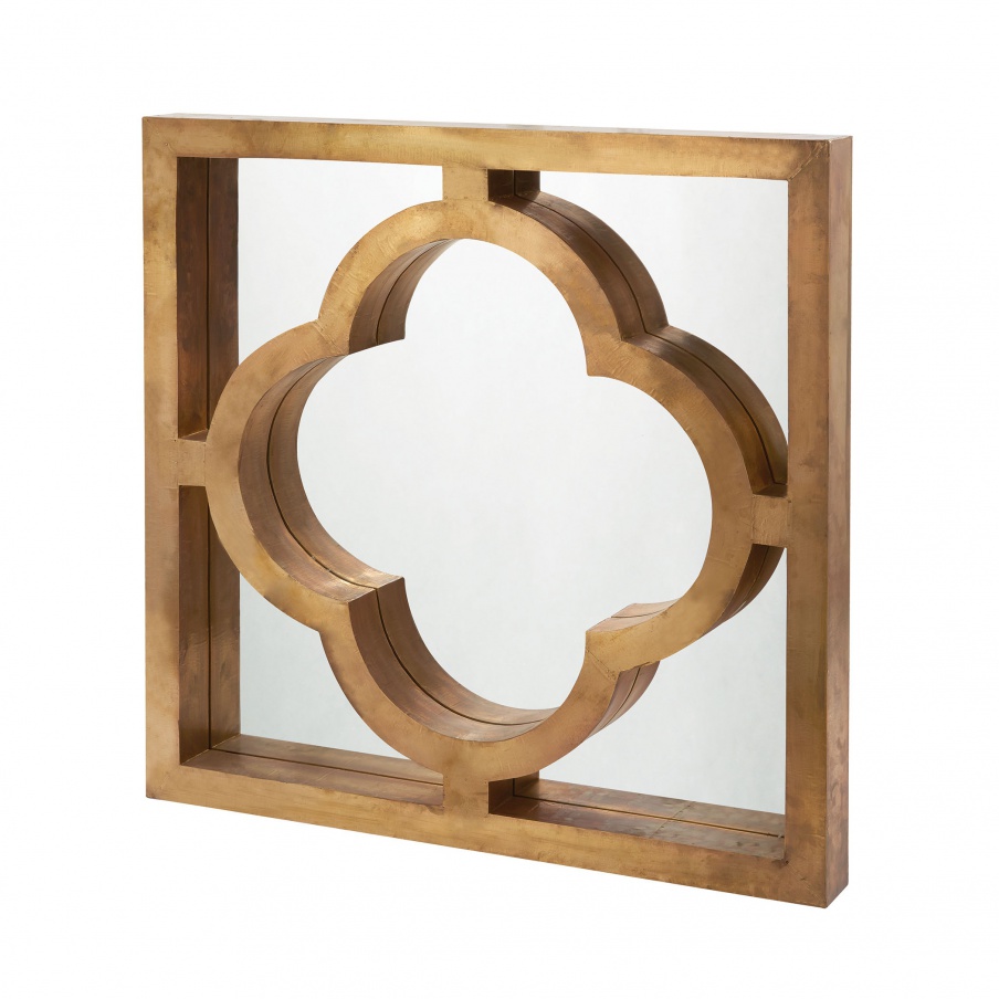 Wandhalter Quatrefoil Brass Clad Mirror Dimond Home