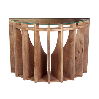 Hocker Wooden Sundial Console Table