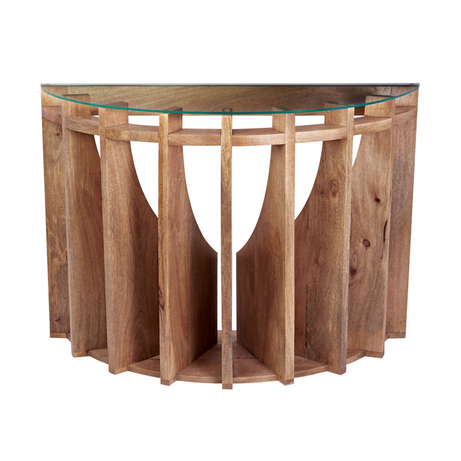 Hocker Wooden Sundial Console Table Dimond Home