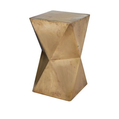 Hocker Faceted Stool With Brass Cladding