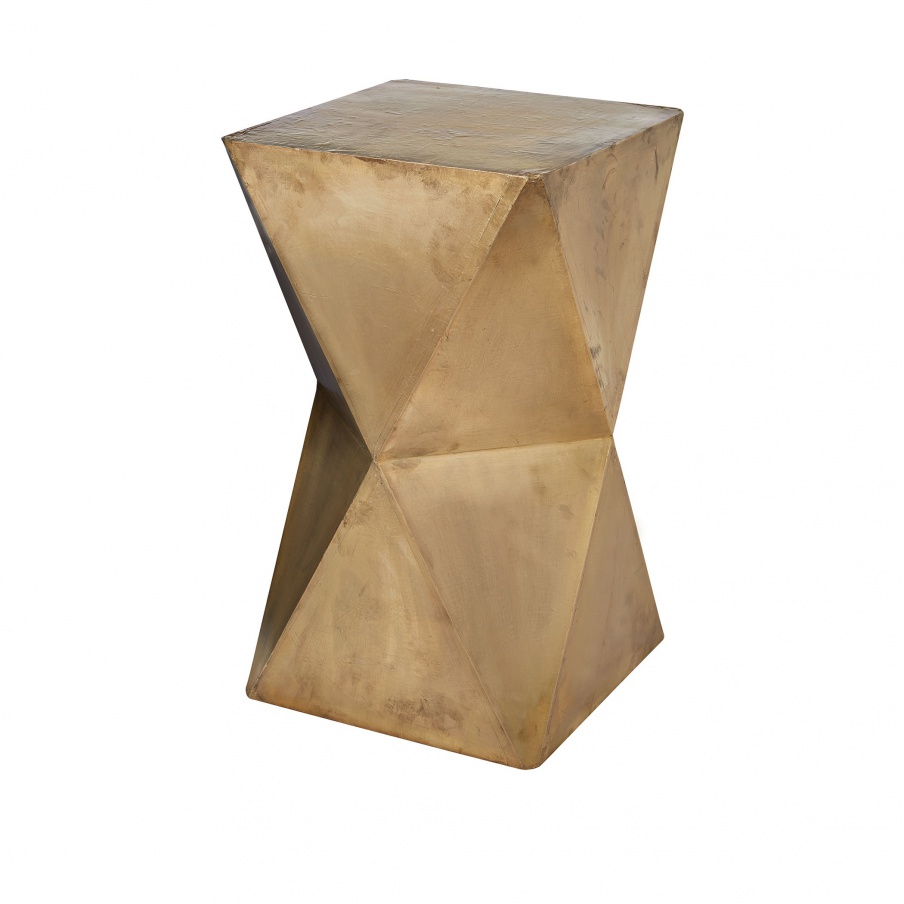 Hocker Faceted Stool With Brass Cladding Dimond Home