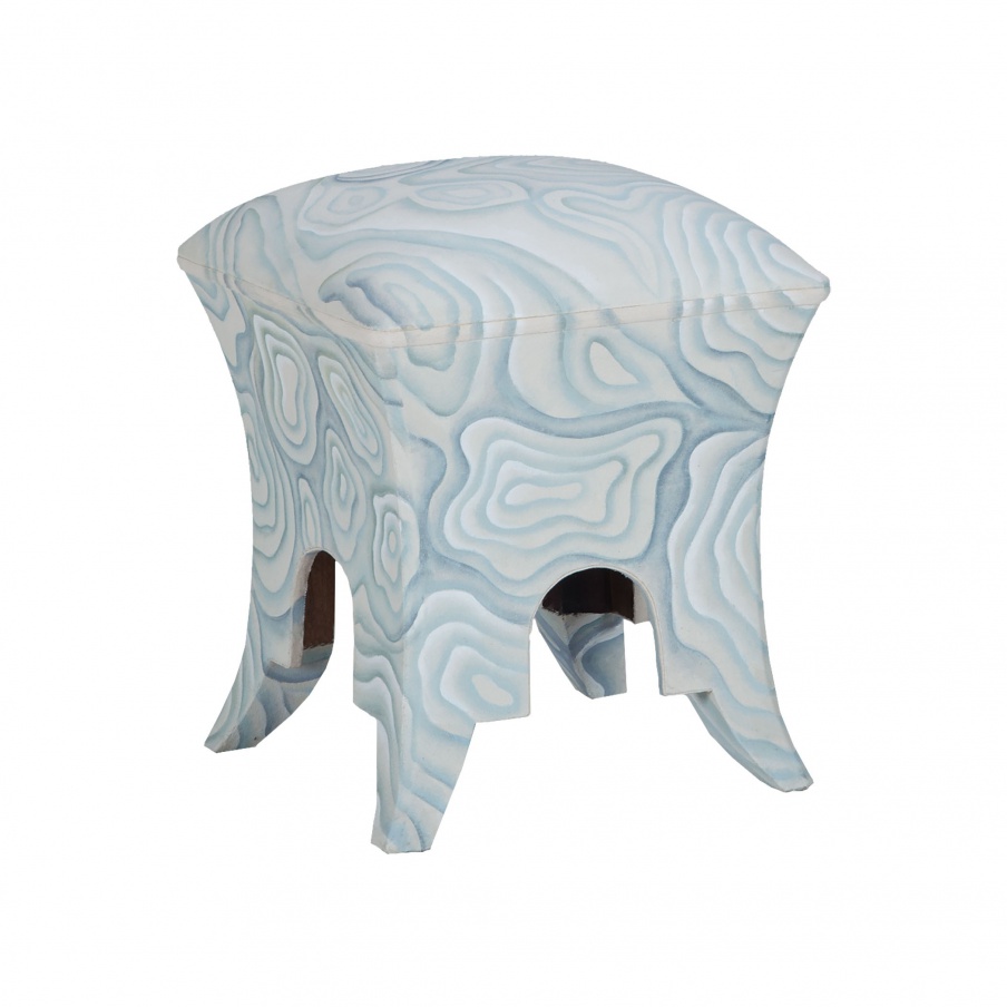 Chaiselongue Princess Ottoman With Blue Quartz Motif Guild Master