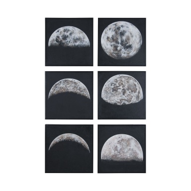 Das Bild Moon Shadows Hand Painted Wall Art - Set of 6