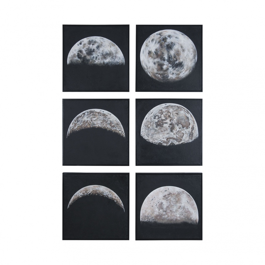 Das Bild Moon Shadows Hand Painted Wall Art - Set of 6 Guild Master