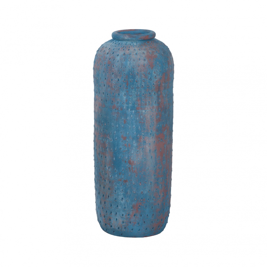 Vase Rustic Blu Vase I In Distressed Blue Guild Master
