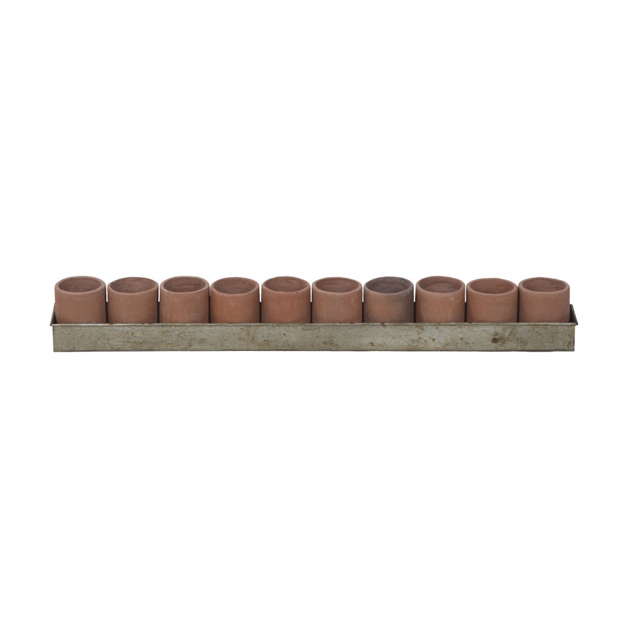 Zubehör Terra Cotta Tea Light Ring In Natural Terra Cotta And Aged Tin Guild Master
