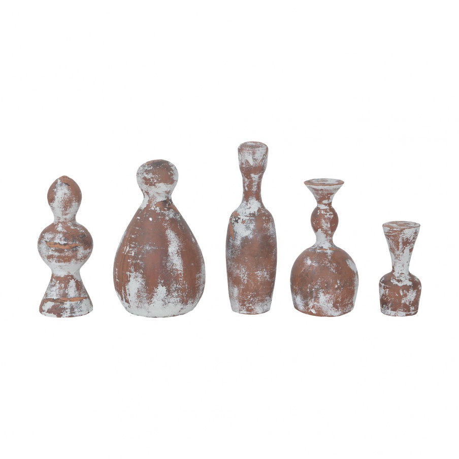 Zubehör Terra Cotta Artifacts I In Rustic Griege - Set of 5 Guild Master
