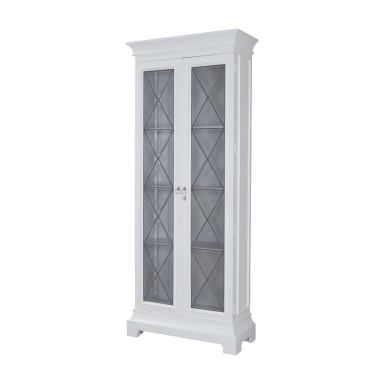Kleiderschrank Edwardian Display In Grain De Bois Blanc With Silver Interior
