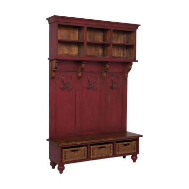 Schrank Legacy Hall Tree In Red Stain