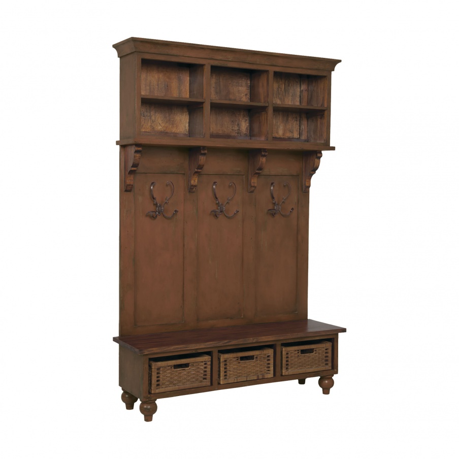 Schrank Legacy Hall Tree In Stain Brown Guild Master