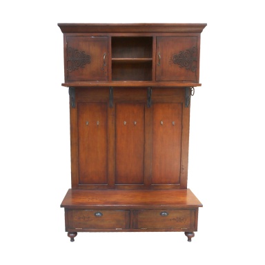 Schrank Scrolled Iron Hall Cabinet
