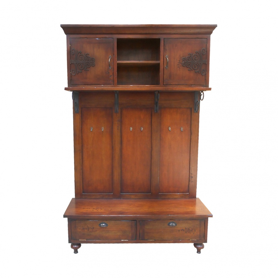 Schrank Scrolled Iron Hall Cabinet Guild Master