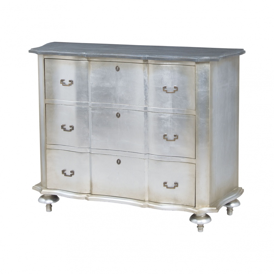 Kommode Petite Duchess Chest In Antique Silver Leaf Smoke And Guild Master