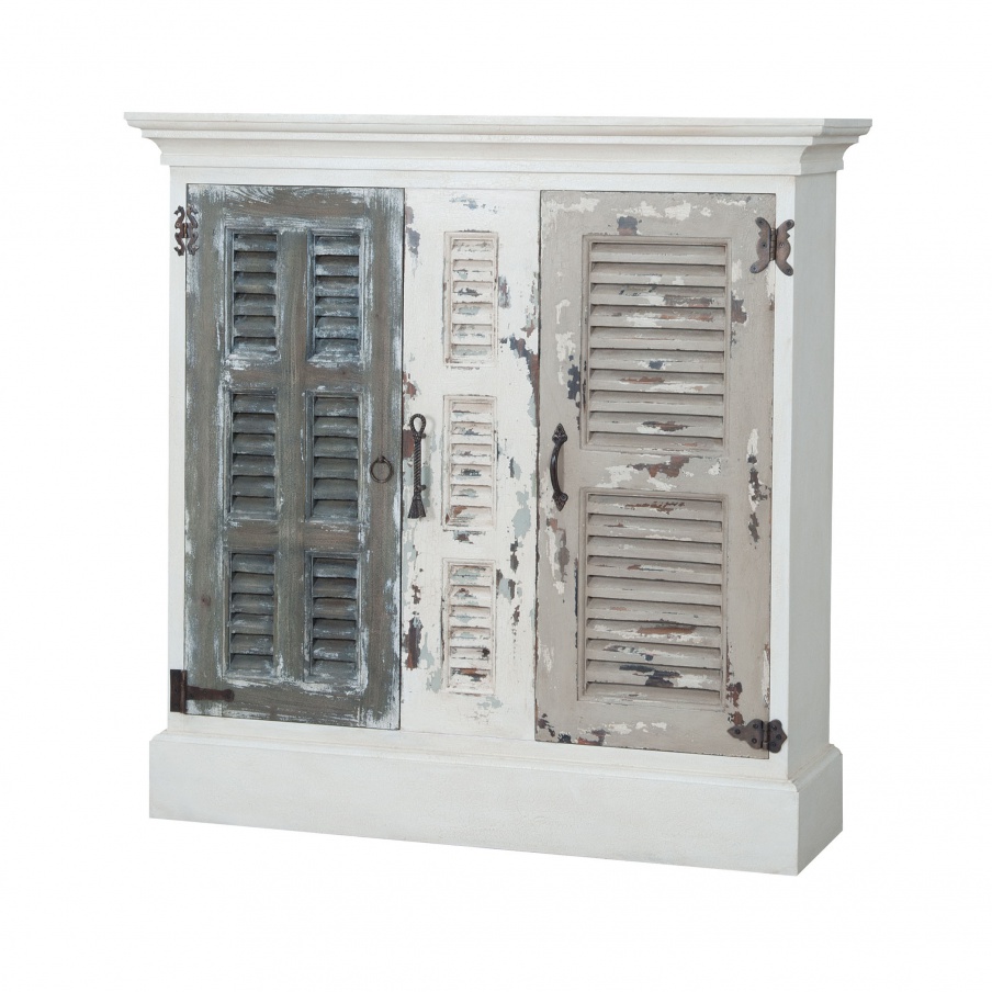 Schrank Waterfront Hall Cabinet In Garden Lattice White Guild Master