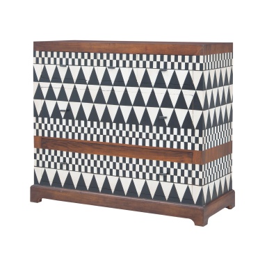 Kommode Signature Chest In New Stain Signature With Hand Painted Geometric Art