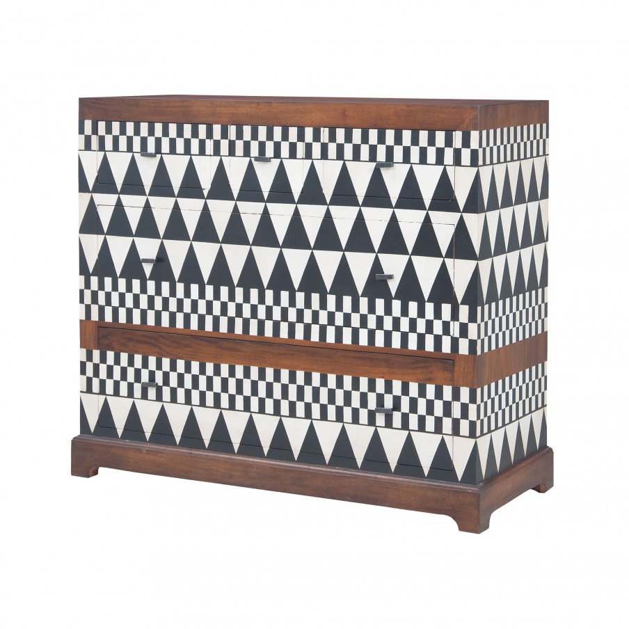 Kommode Signature Chest In New Stain Signature With Hand Painted Geometric Art Guild Master