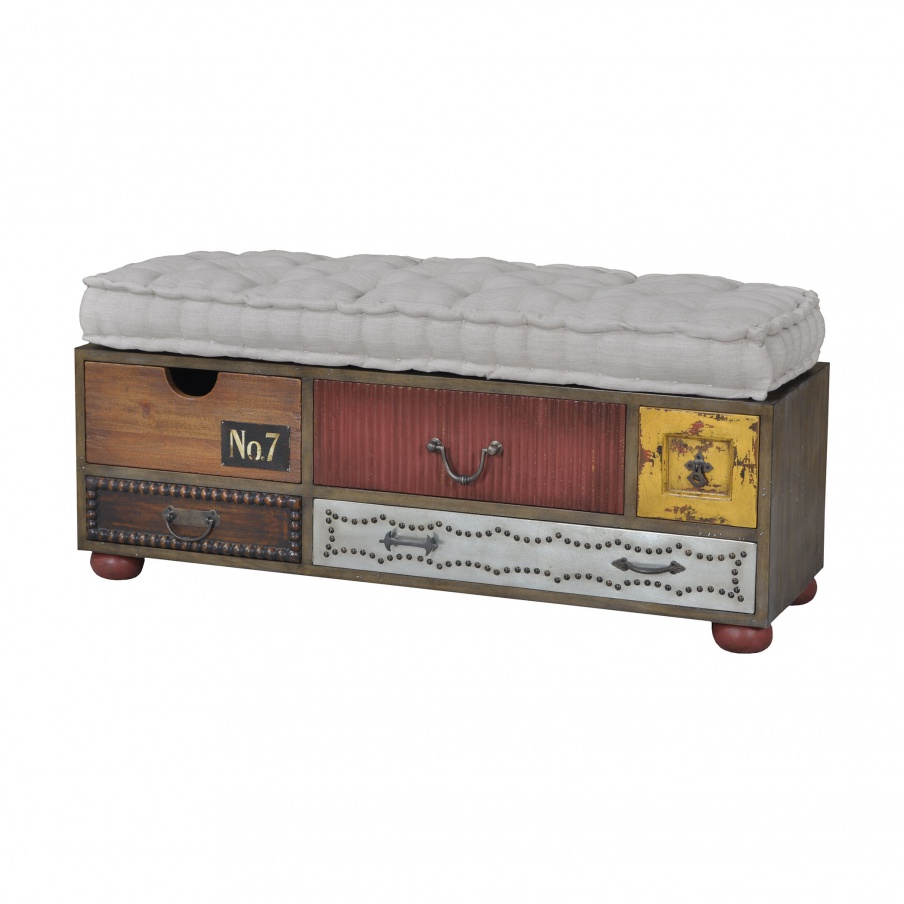 Bench Mosaic Treasures Bench In Weathered Mahogany Guild Master