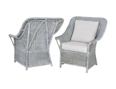 Sessel Retreat Chairs In Waterfront Stain Grey And White Wash - Set of 2 Guild Master (Rattan, Korbstuhl)