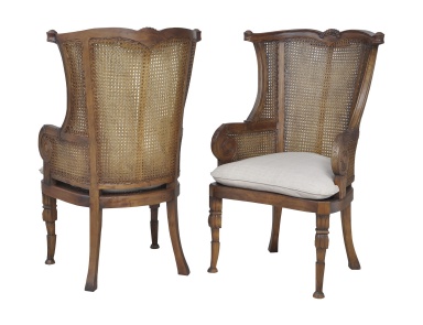 Sessel Caned Wing-Back Chair In New Stain Signature - Set of 2 Guild Master (Rattan, Korbstuhl)