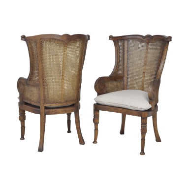 Sessel Caned Wing-Back Chair In New Stain Signature - Set of 2