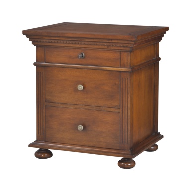Nachttisch Nacht 3-Drawer Nightstand In Woodlands Stain