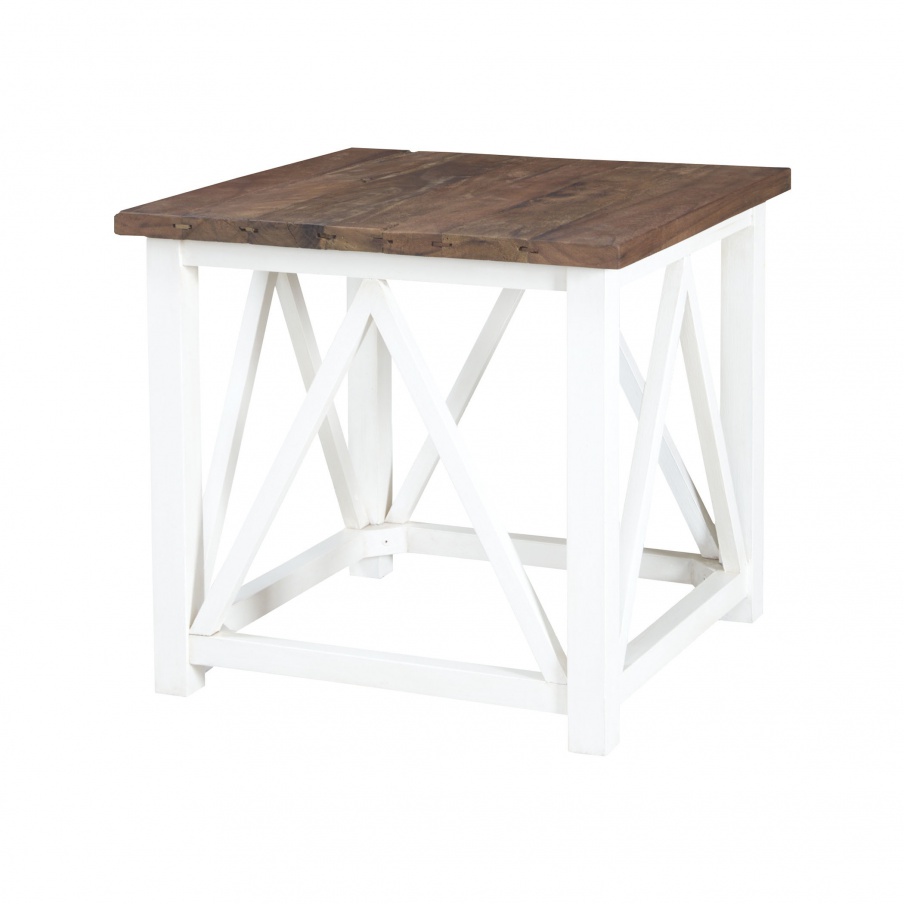 Tisch Square Stick Tables In Natural And Handpainted White Guild Master