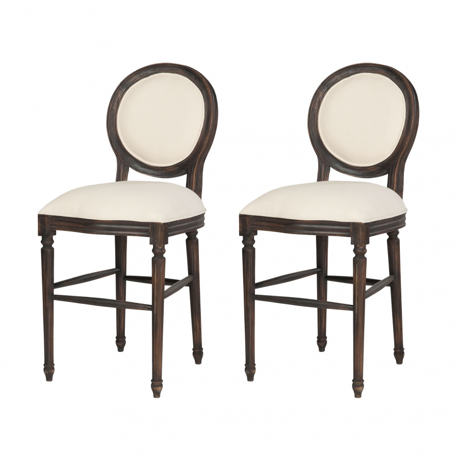 Sessel Allcott Counter Stool In Ash Black Stain - Set of 2 Guild Master