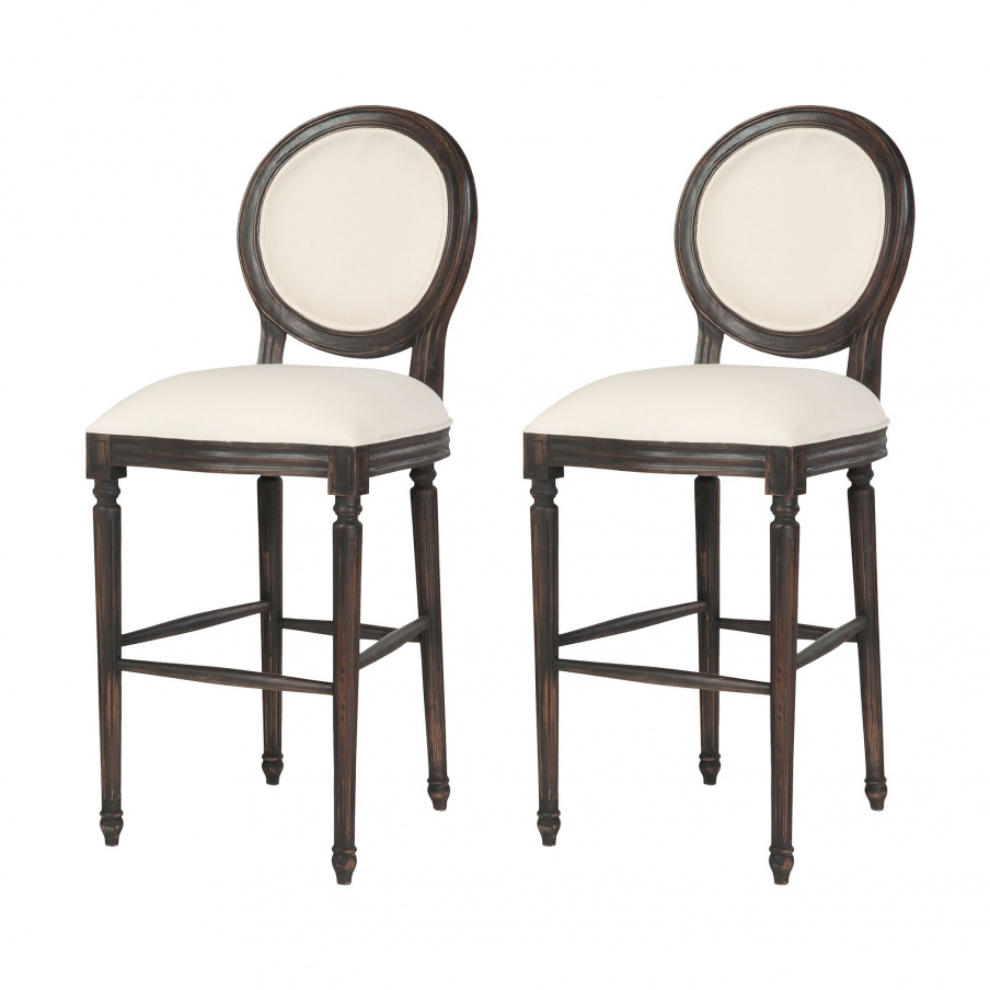 Sessel Allcott Bar Stool In Ash Black Stain - Set of 2 Guild Master