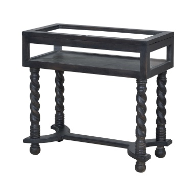 Tisch Barley Twist Display Table In Ash Black Stain