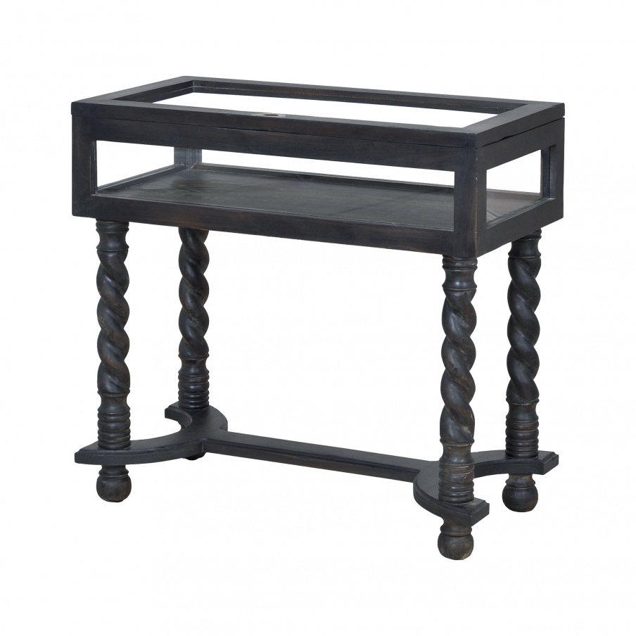 Tisch Barley Twist Display Table In Ash Black Stain Guild Master