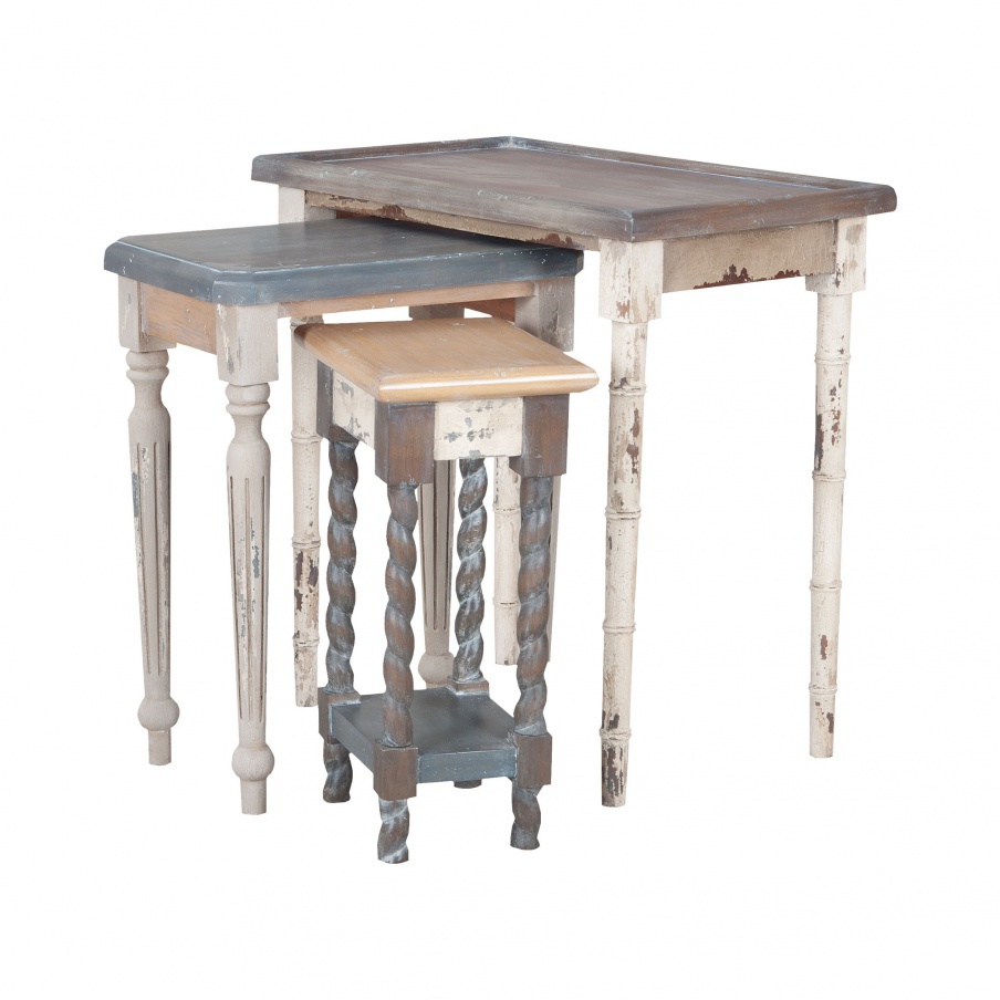 Tisch Artifacts Nesting Tables In Multi Stain Finish Collage Guild Master
