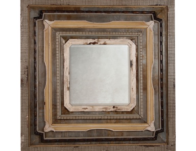 Wandhalter Aged Tin And Wood Mirror Guild Master