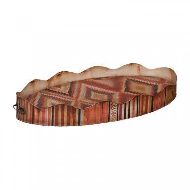 Tablett Oval Scalloped Tin Tray