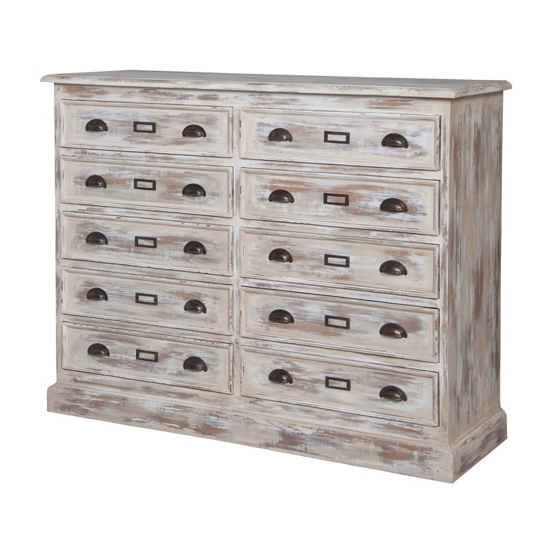 Kommode European Farmhouse 10-Drawer Dresser Guild Master