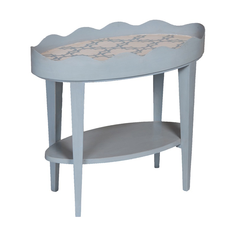 Tisch Oval Scallop Tray Table Guild Master