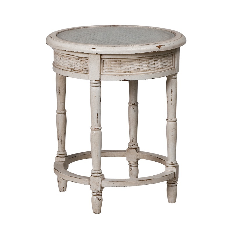 Tisch Round Side Table W/Caning Guild Master