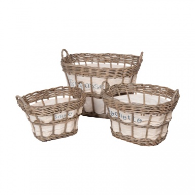 Korb Rattan Baskets-Set Of 3