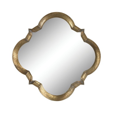 Wand-Aged Silver Mirror Quatrefoil