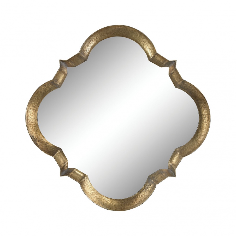 Wand-Aged Silver Quatrefoil Mirror Guild Master