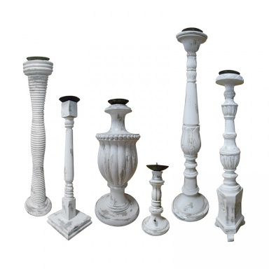 Kerzenhalter Set Of Six Carved Candle Sticks