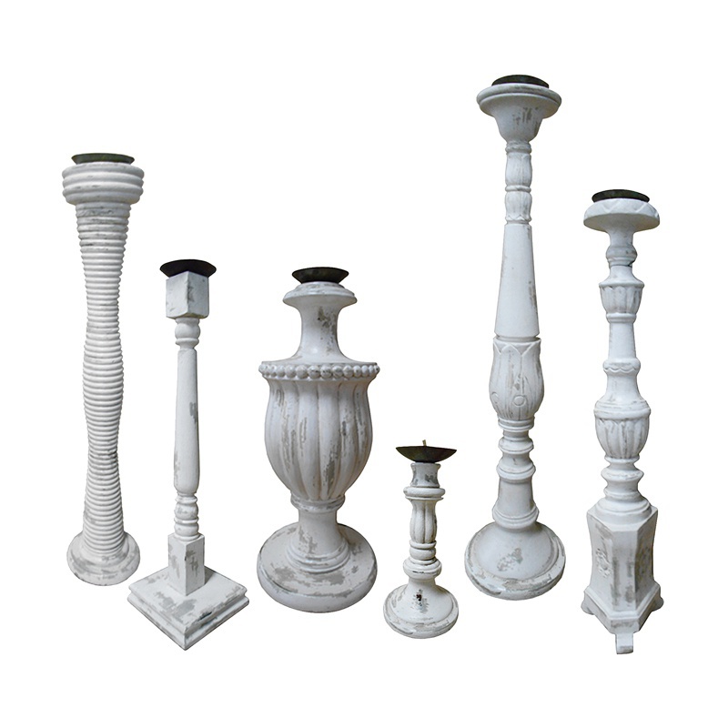 Kerzenhalter Set Of Six Carved Candle Sticks Guild Master
