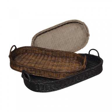 Tablett Oval Rattan Trays