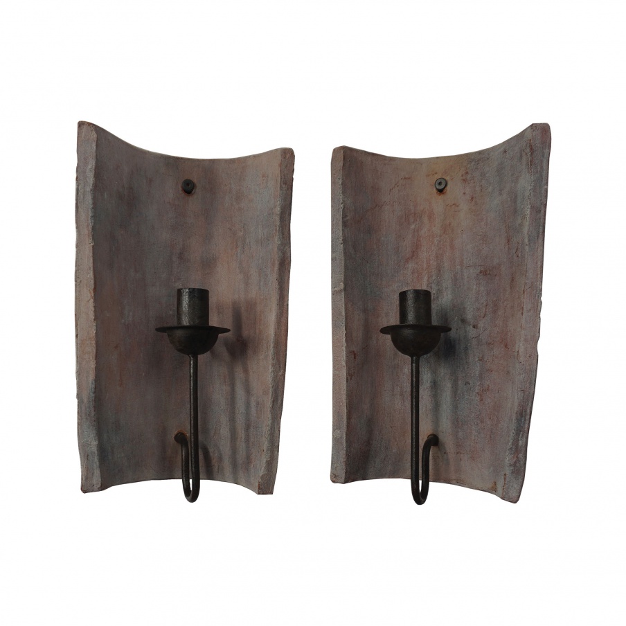 Zubehör Terra Cotta Tile Candle Sconce Guild Master