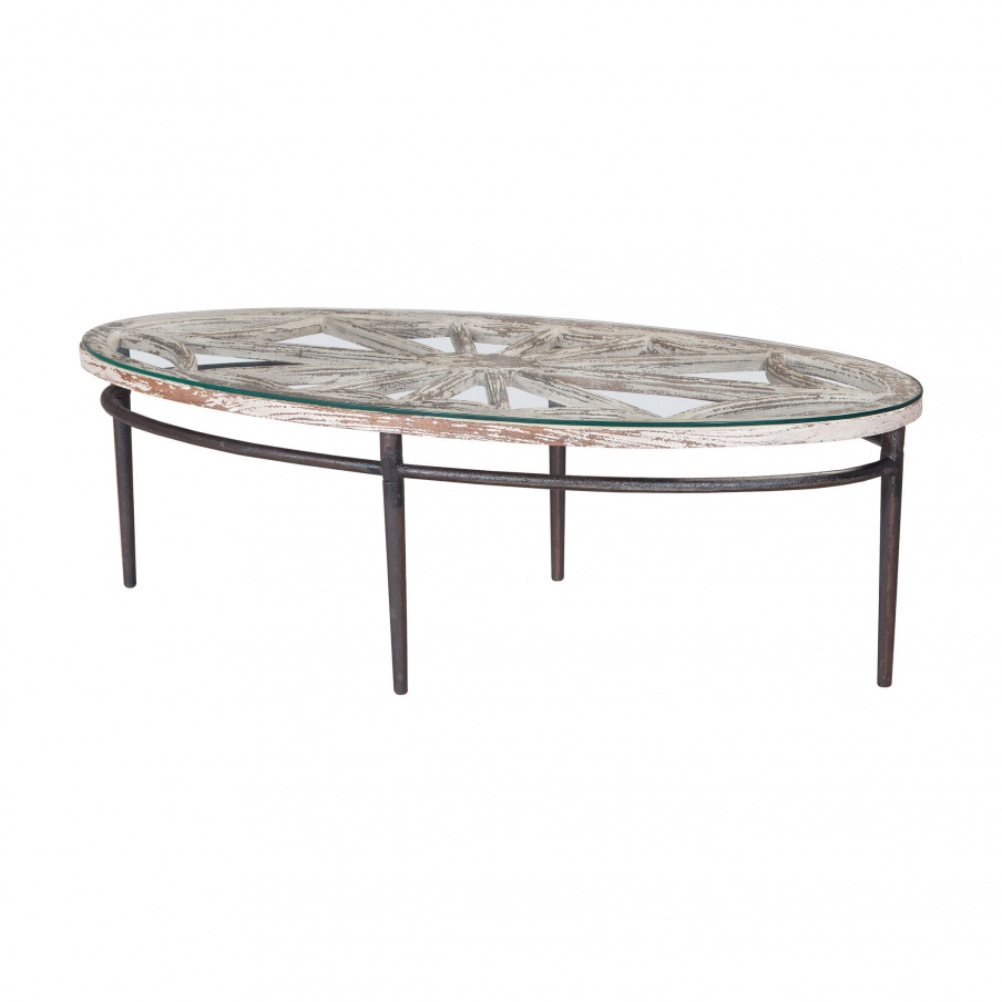 Tisch Oval Farmhouse Coffee Table Guild Master