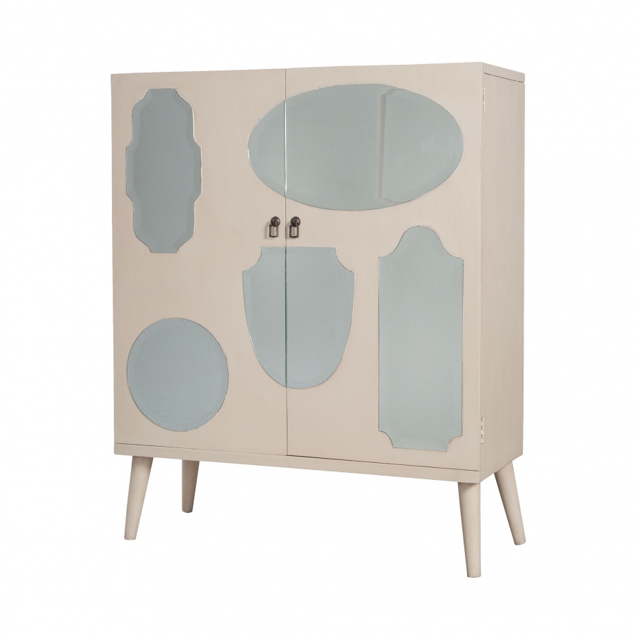 Schrank Vintage Mirrored Cabinet Guild Master