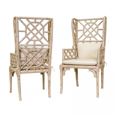 Stuhl Bamboo Wing-Back Chair